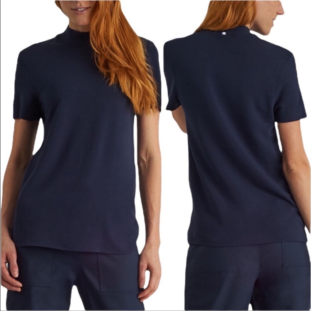 Kit and Ace | Brushed Mock Neck Short Sleeve Tee L
